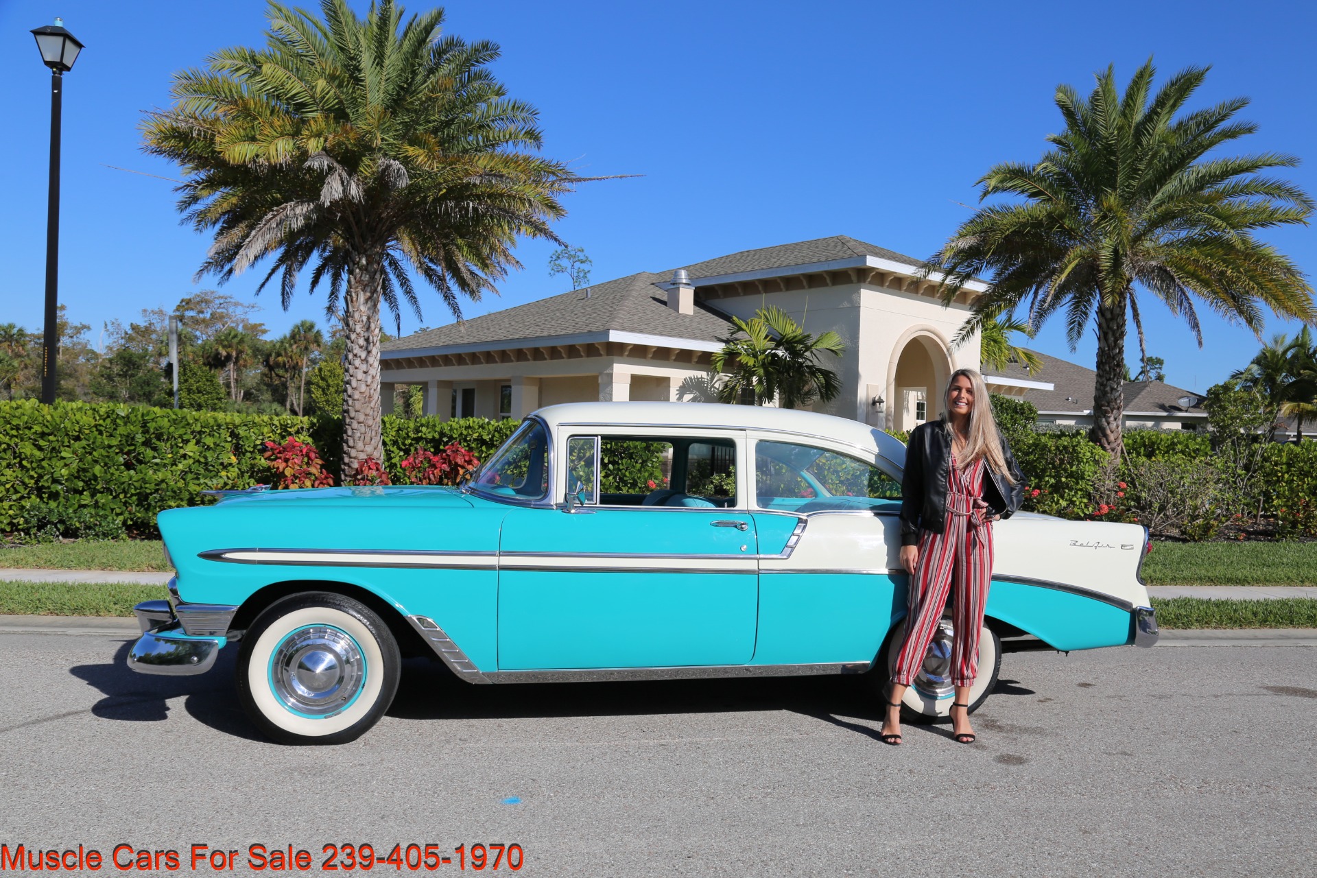 Used 1956 Chevy Bel Air Belair for sale Sold at Muscle Cars for Sale Inc. in Fort Myers FL 33912 3