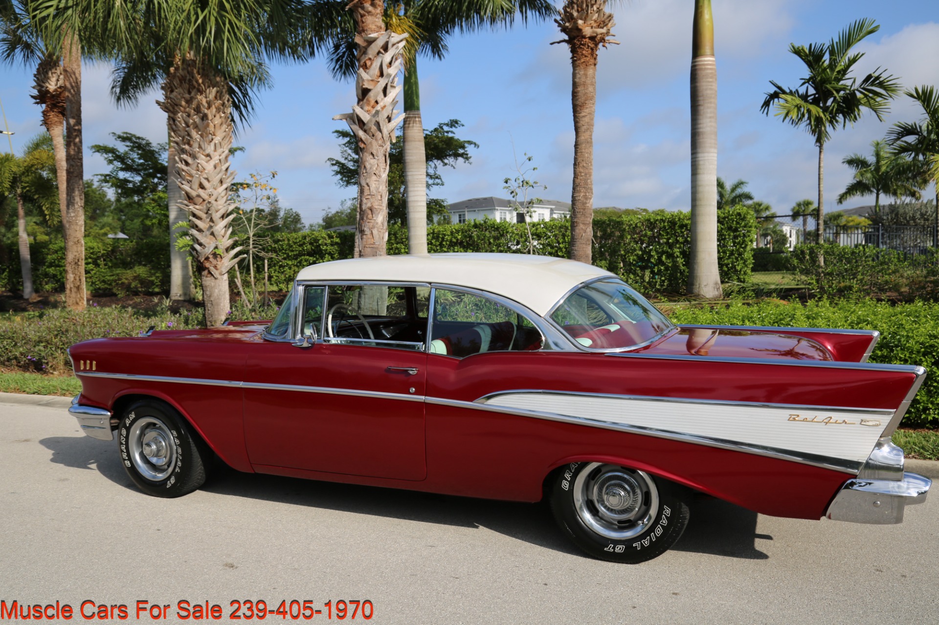 Used 1957 Chevrolet Belair 2 Dr V8 4 speed auto AC for sale Sold at Muscle Cars for Sale Inc. in Fort Myers FL 33912 2
