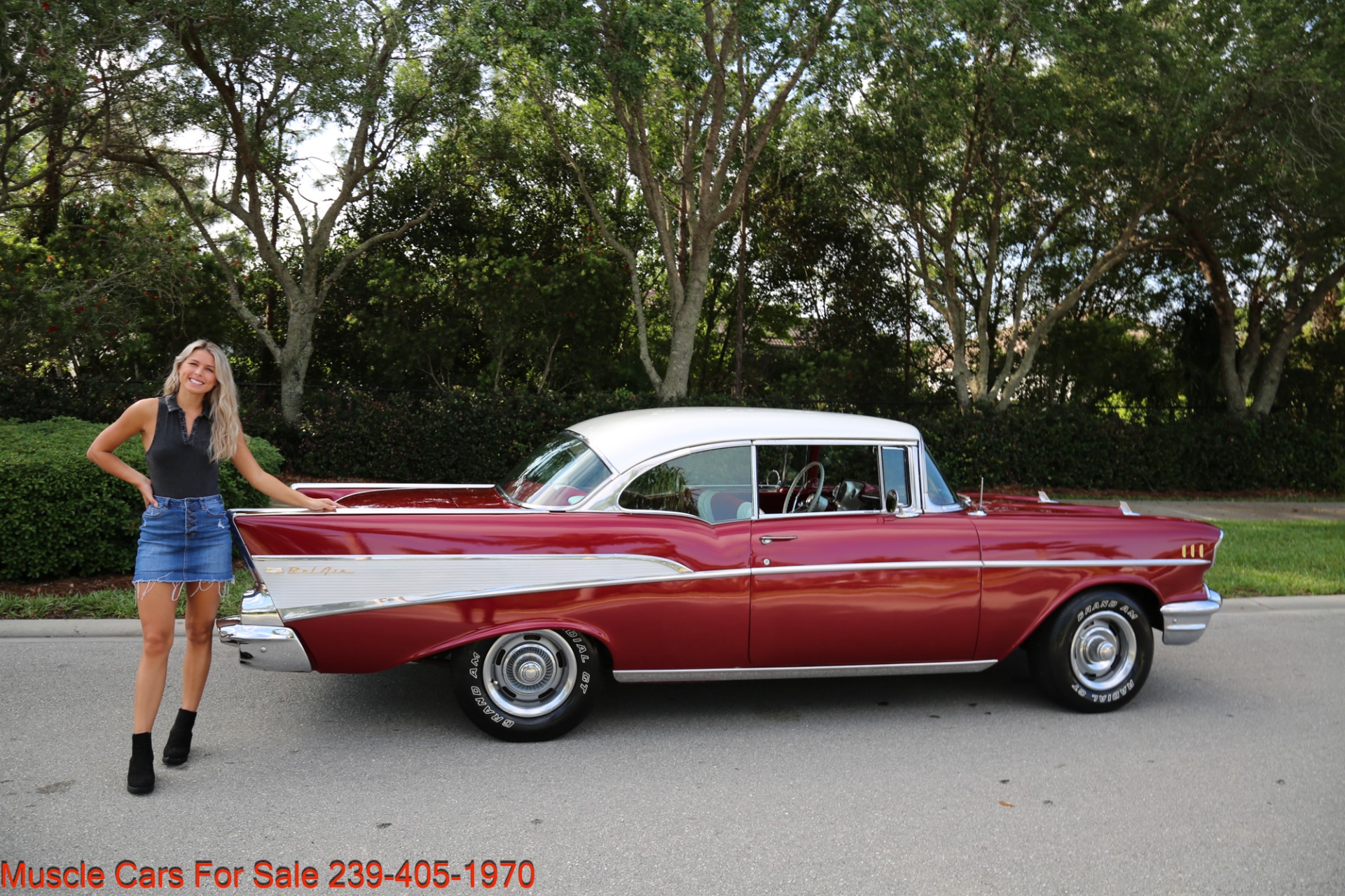Used 1957 Chevrolet Belair 2 Dr V8 4 speed auto AC for sale Sold at Muscle Cars for Sale Inc. in Fort Myers FL 33912 5