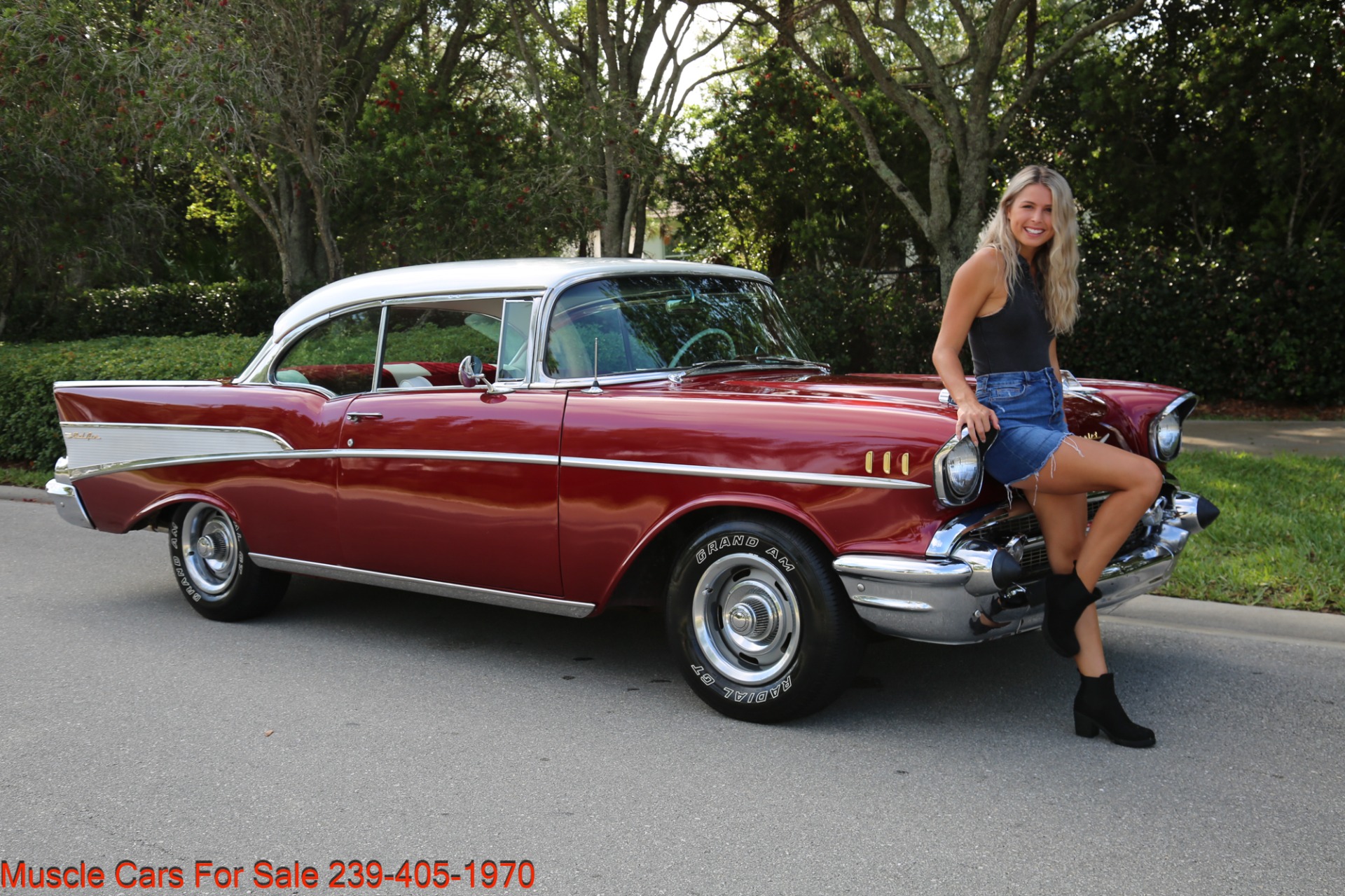 Used 1957 Chevrolet Belair 2 Dr V8 4 speed auto AC for sale Sold at Muscle Cars for Sale Inc. in Fort Myers FL 33912 1
