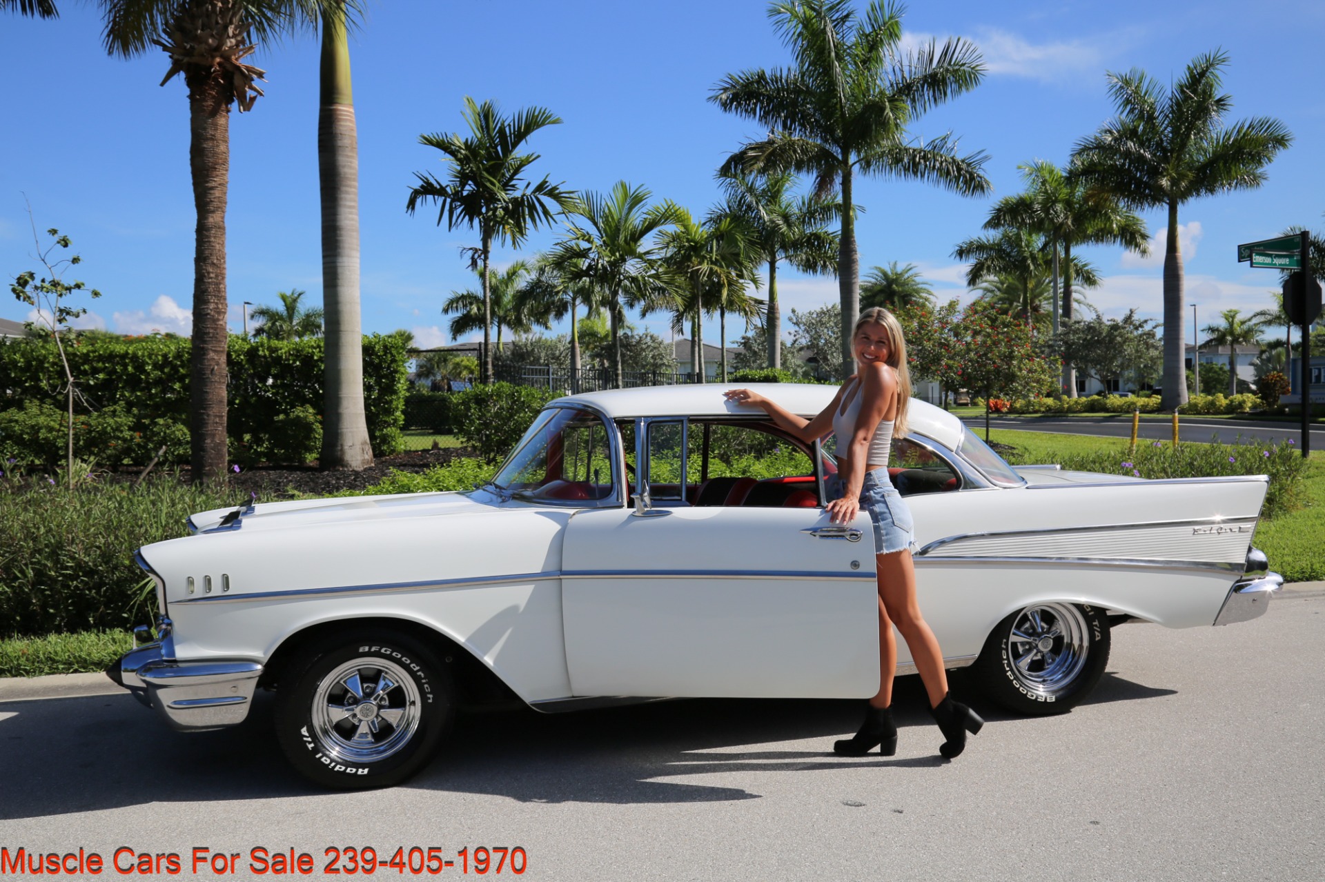 Used 1957 Chevrolet Belair 2 Door 350 V8 for sale Sold at Muscle Cars for Sale Inc. in Fort Myers FL 33912 5